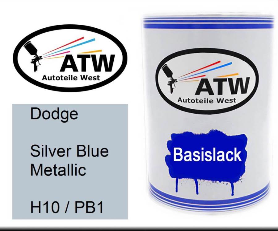 Dodge, Silver Blue Metallic, H10 / PB1: 500ml Lackdose, von ATW Autoteile West.